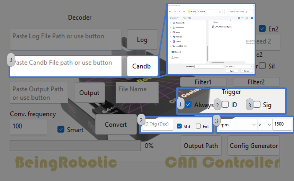 Log trigger configuration